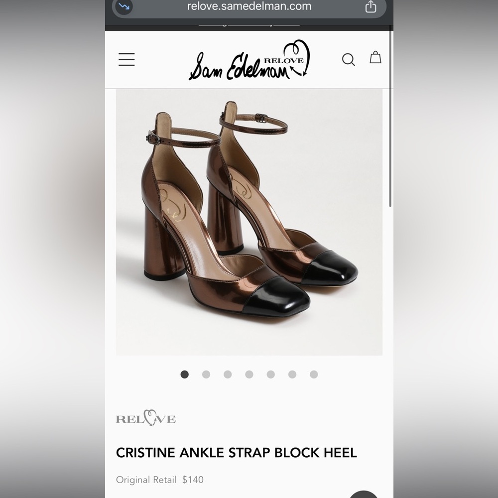 Sam Edelman Metallic Brown and Black Ankle Strap Heels